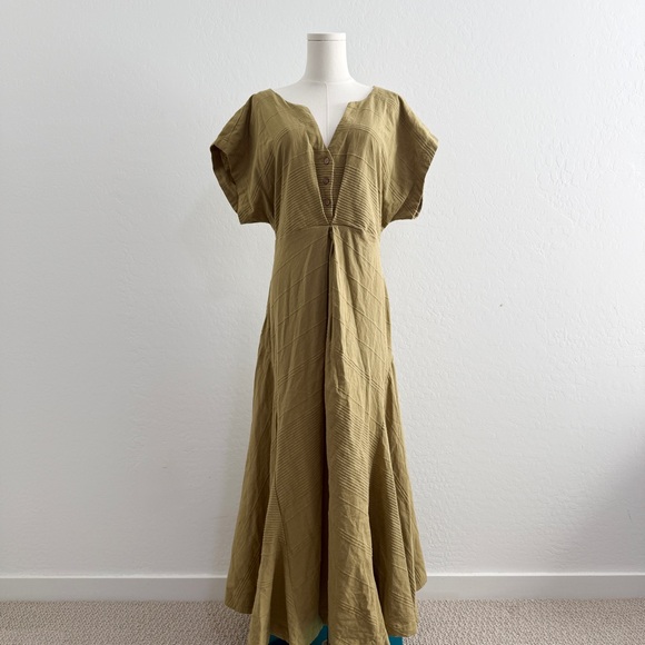 Free people Outta Here Midi Olive Green Women's Dress, Medium - Picture 3 of 6